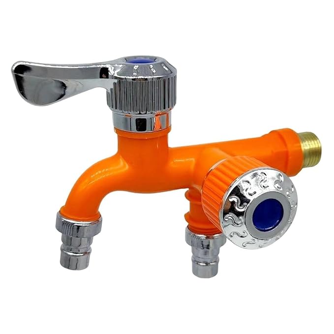 Multifunctional Water Nozzle, 2-in-1 Dual Outlet Design, Chrome-Plated Tap with Adjustable Valves (random color)