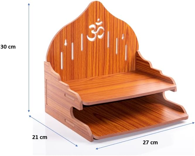 Wood Hand Crafted Om Pattern Home Temple