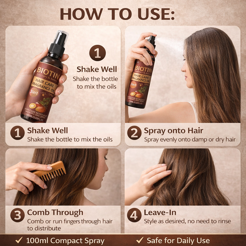 3-In-1 Rosemary & Batana Hair Oil Spray 100ml Each (Pack of 2)
