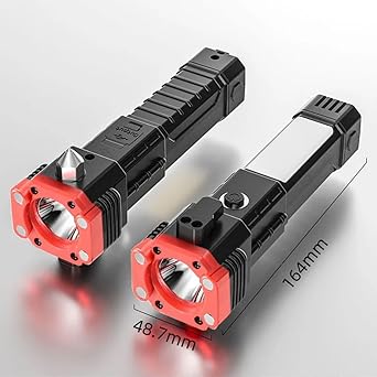 Portable LED Flashlight Multifunctional Work Light Power Bank Emergencies Safety (Pack Of 2)