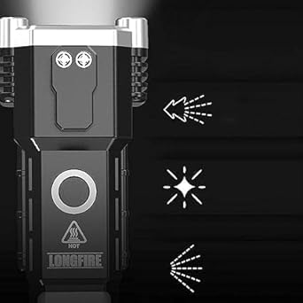 Flashlight,Long Distance Beam Range Car Rescue Torch with Hammer Window Glass and Seat Belt Cutter Built Portable Rechargeable