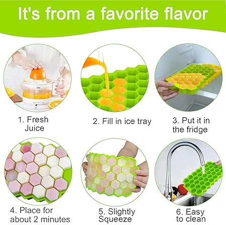 Ice Cube Tray Flexible Silicone Honeycomb (pack of 3)