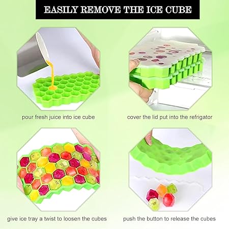 Ice Cube Tray Flexible Silicone Honeycomb (pack of 3)