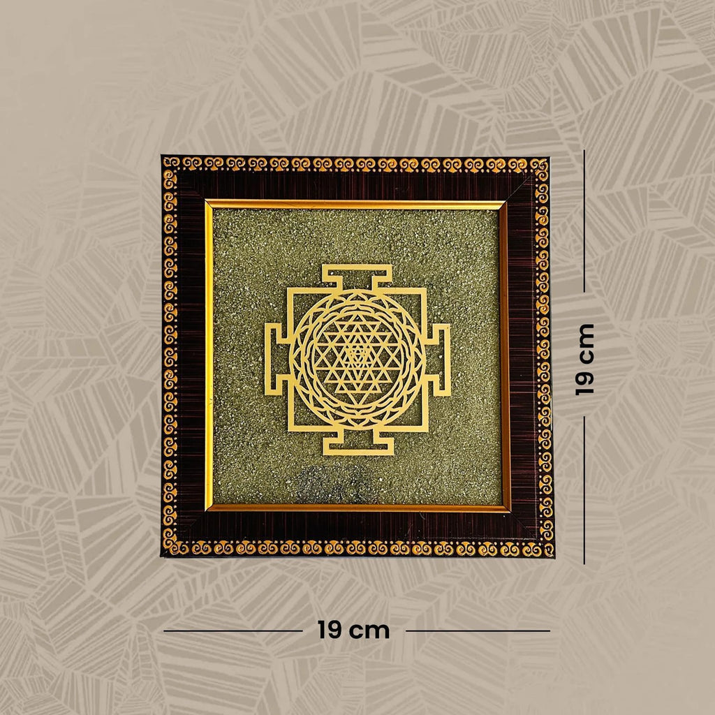 Shree Yantra on Pyrite Frame – Wealth, Prosperity & Vastu Protection