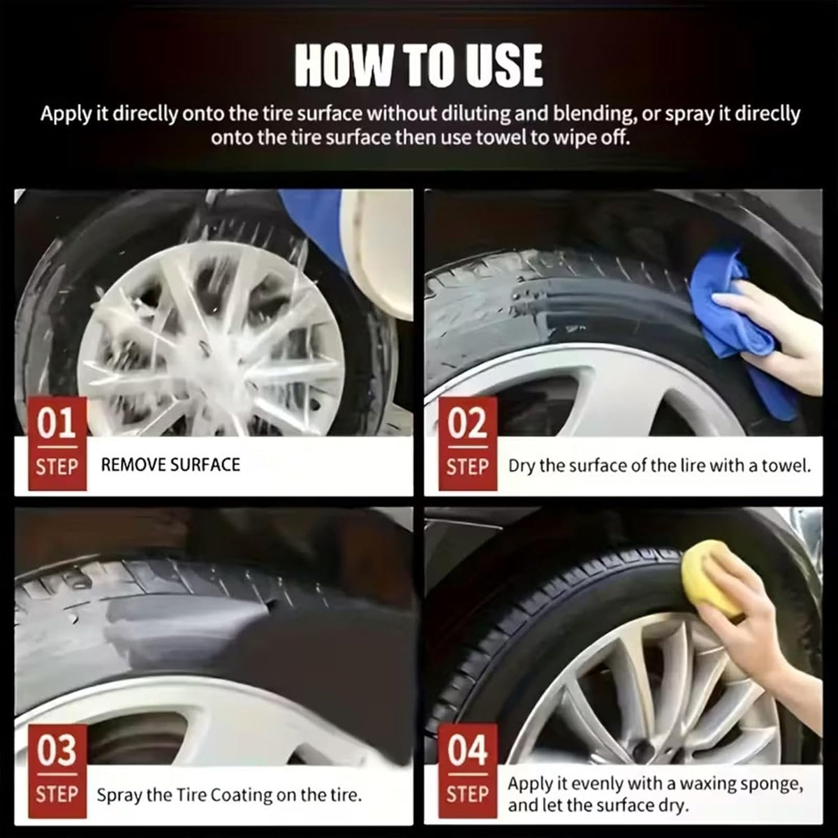Tire Polishing Paste Blackening Deep Nourishment 50g each pack of 2
