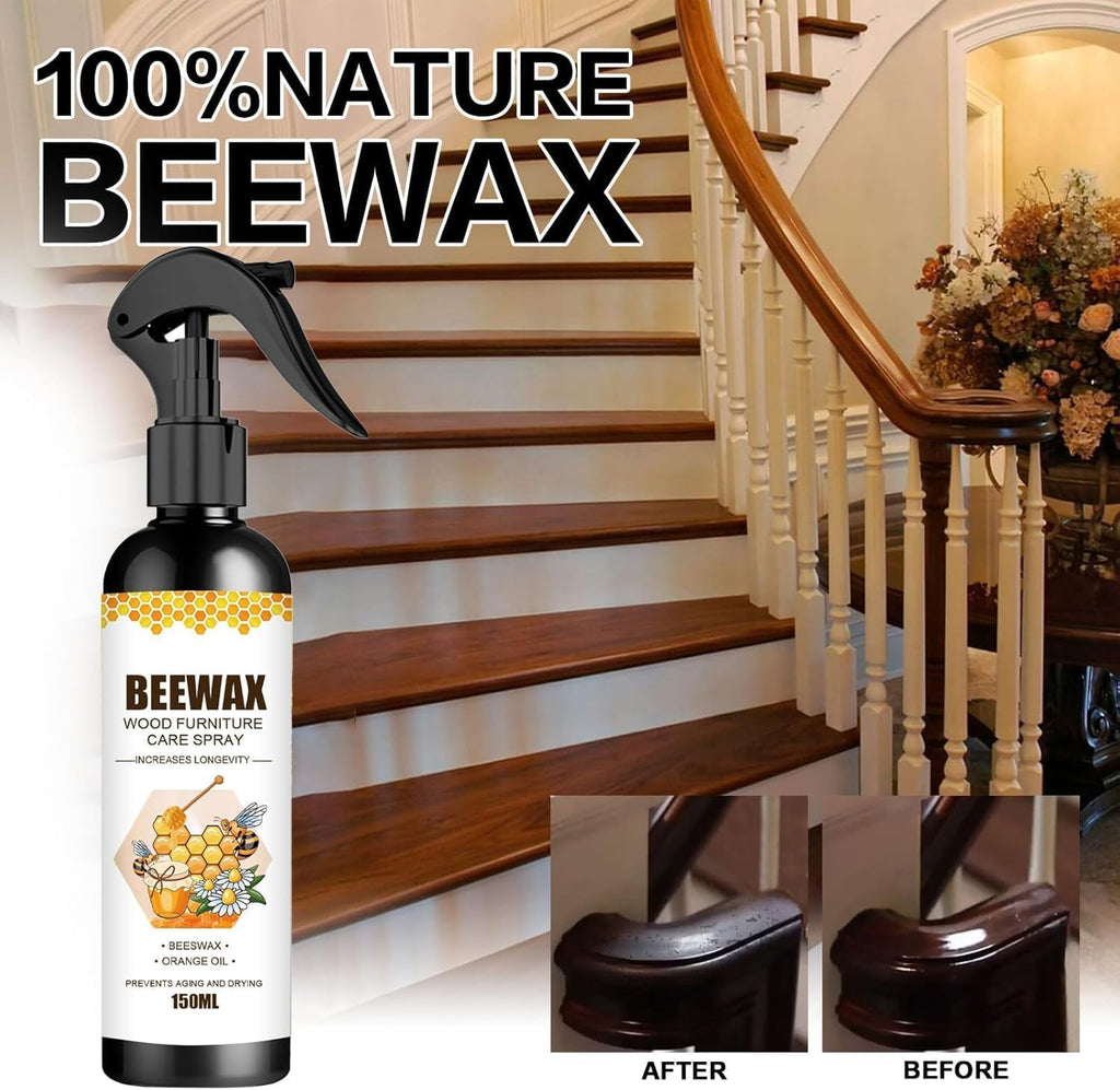 Beeswax Spray Furniture Polish, Wood Cleaner, Wood Floor Polish PACK OF 2