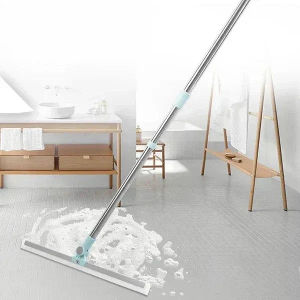 Wiper Mop for Floor Cleaning Heavy Duty Magic Broom Sweeper Silicon Floor Wiper with Stainless Steel Extendable Handle