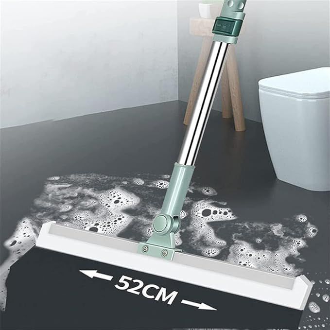 Wiper Mop for Floor Cleaning Heavy Duty Magic Broom Sweeper Silicon Floor Wiper with Stainless Steel Extendable Handle